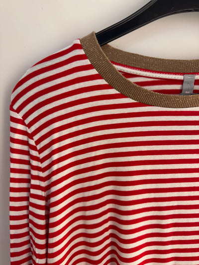 Lisbeth Merrild T-shirt stríput v/gullkanti [4 farvur]