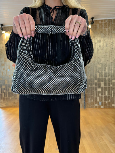 Violet glitter shoulder bag