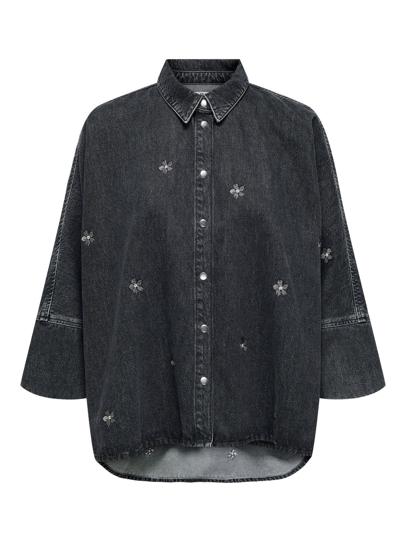 Grace 3/4 flower Emb shirt