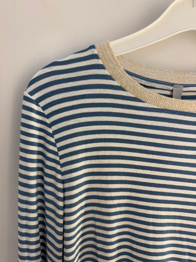Lisbeth Merrild T-shirt stríput v/gullkanti [4 farvur]
