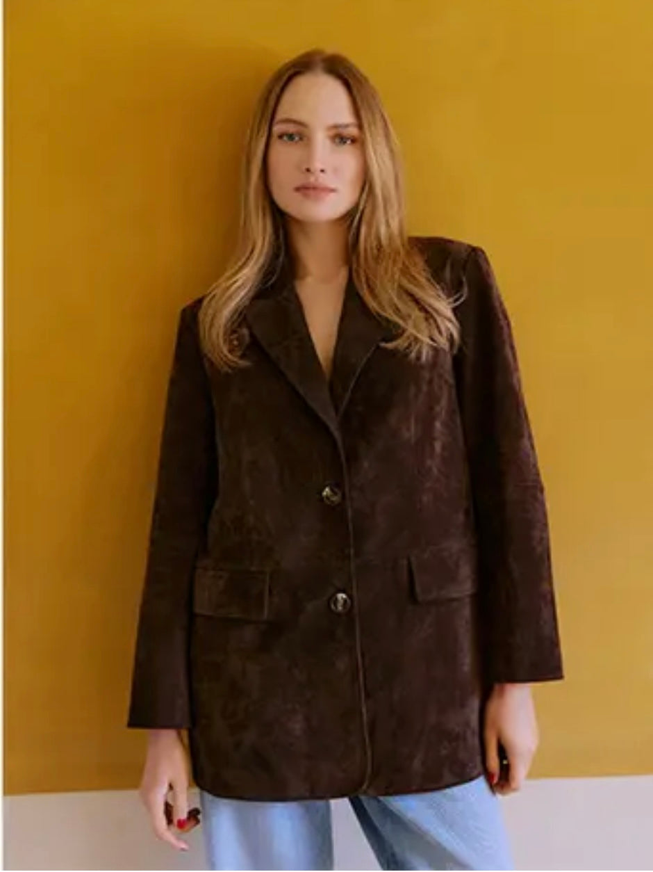 Hazel blazer faux suede