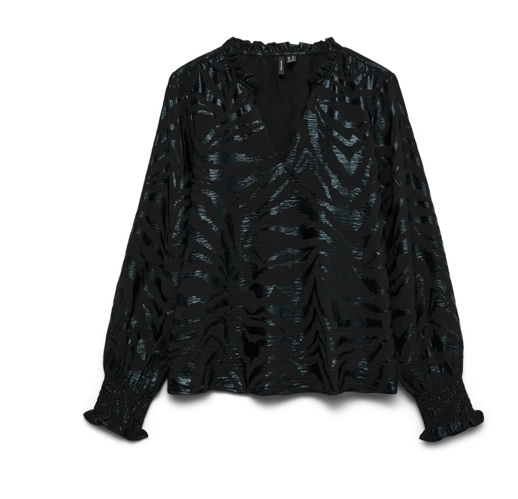 Carla foil v-neck blouse