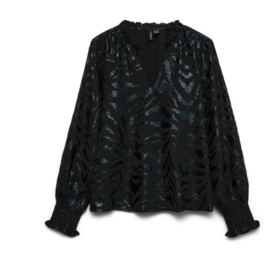 Carla foil v-neck blouse