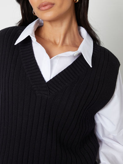 Novah rib v-neck vest