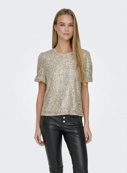 Lana s/s loose sequins top