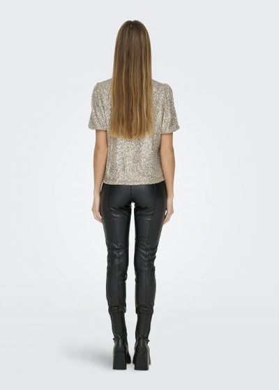 Lana s/s loose sequins top