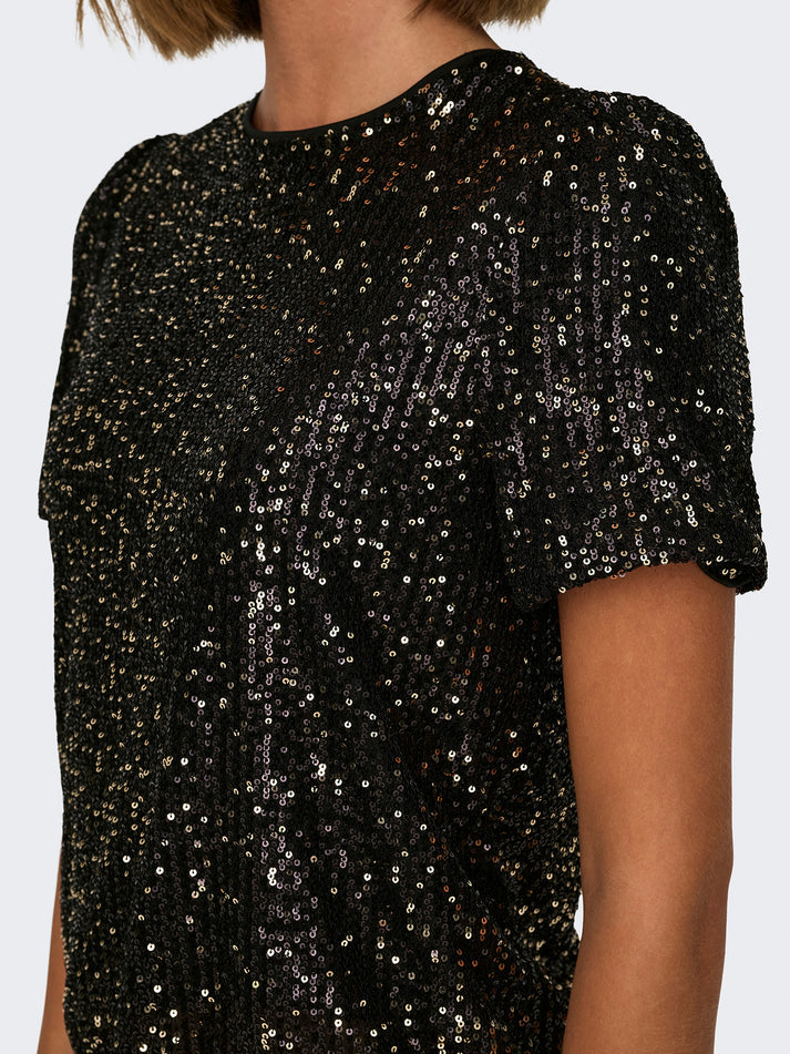 Lana s/s loose sequins top