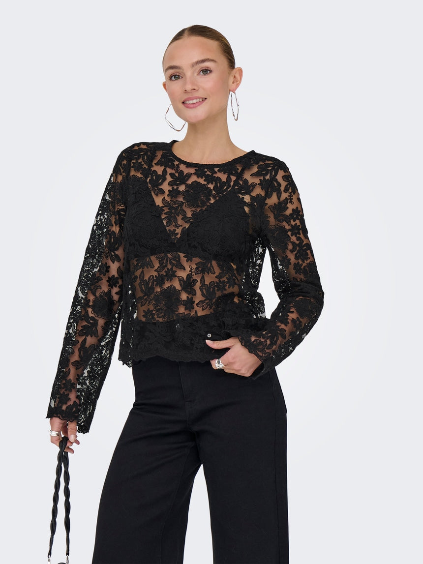 Lanja l/s lace top