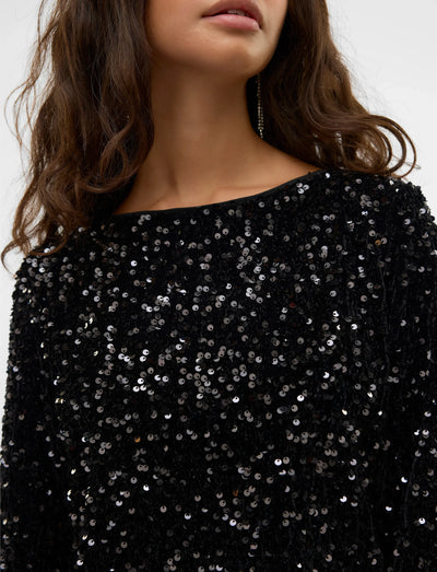 Bella boatneck sequins