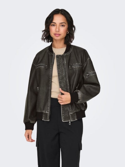 Halli faux oversized bomber