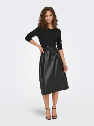 Maddie faux leather mix dress