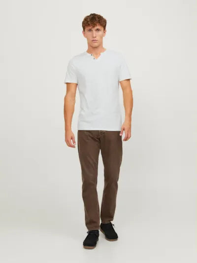 Split neck T-shirt