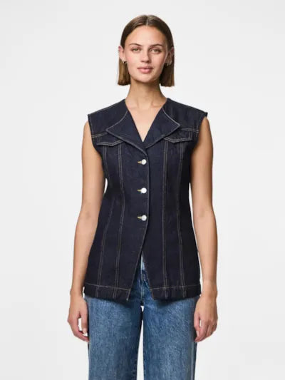 Nua fitted denim vest