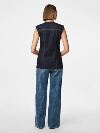 Nua fitted denim vest