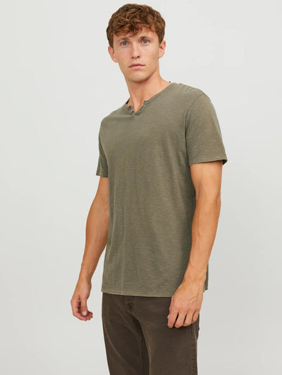 Split neck T-shirt